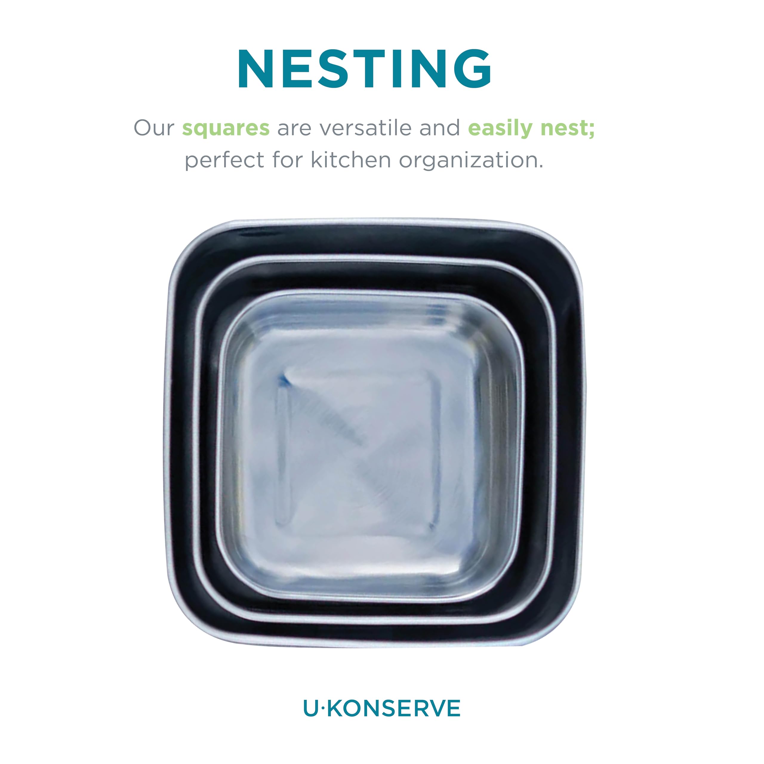 U Konserve space-saving stackable design saves fridge space.
