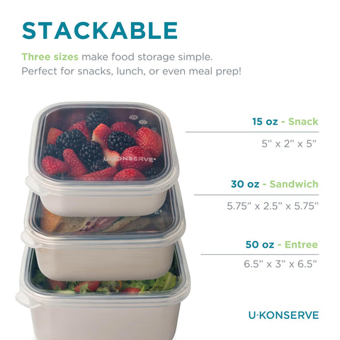 U Konserve 50oz nested stainless lunch container for leftovers.