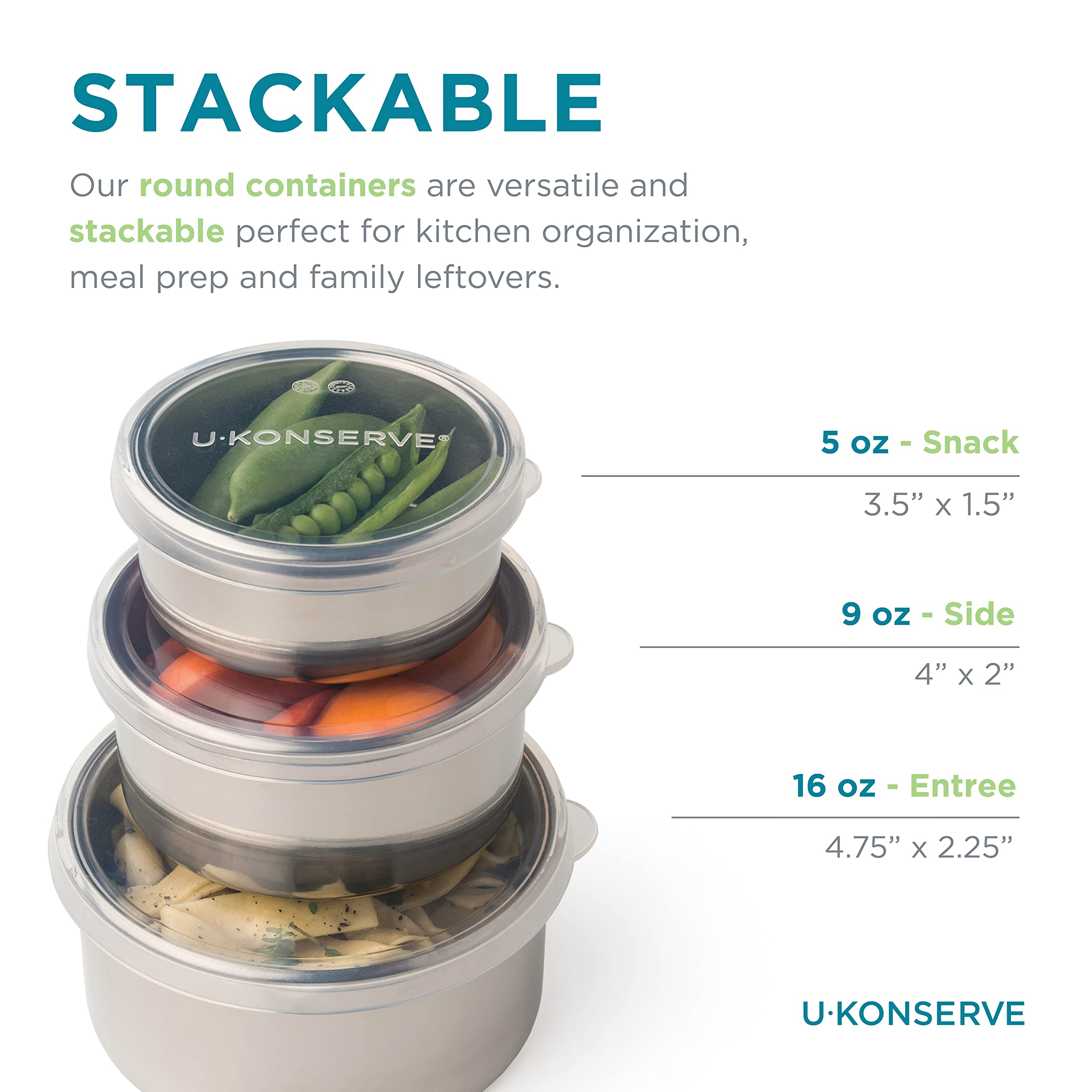 U Konserve nesting trio 16 oz container with lid for leftovers.