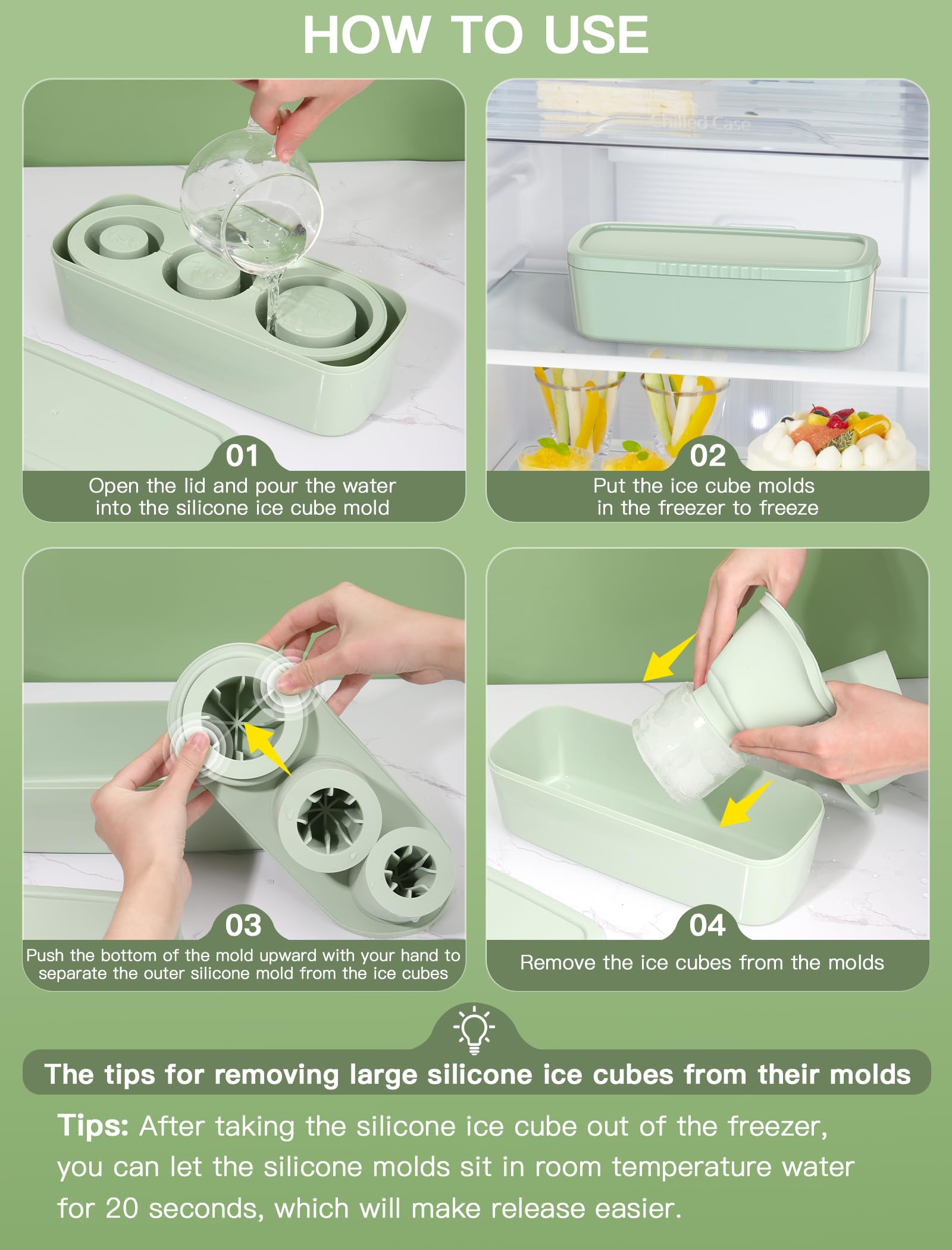 Ukulork BPA-free silicone ice tray focused on safe, flexible ice making.
