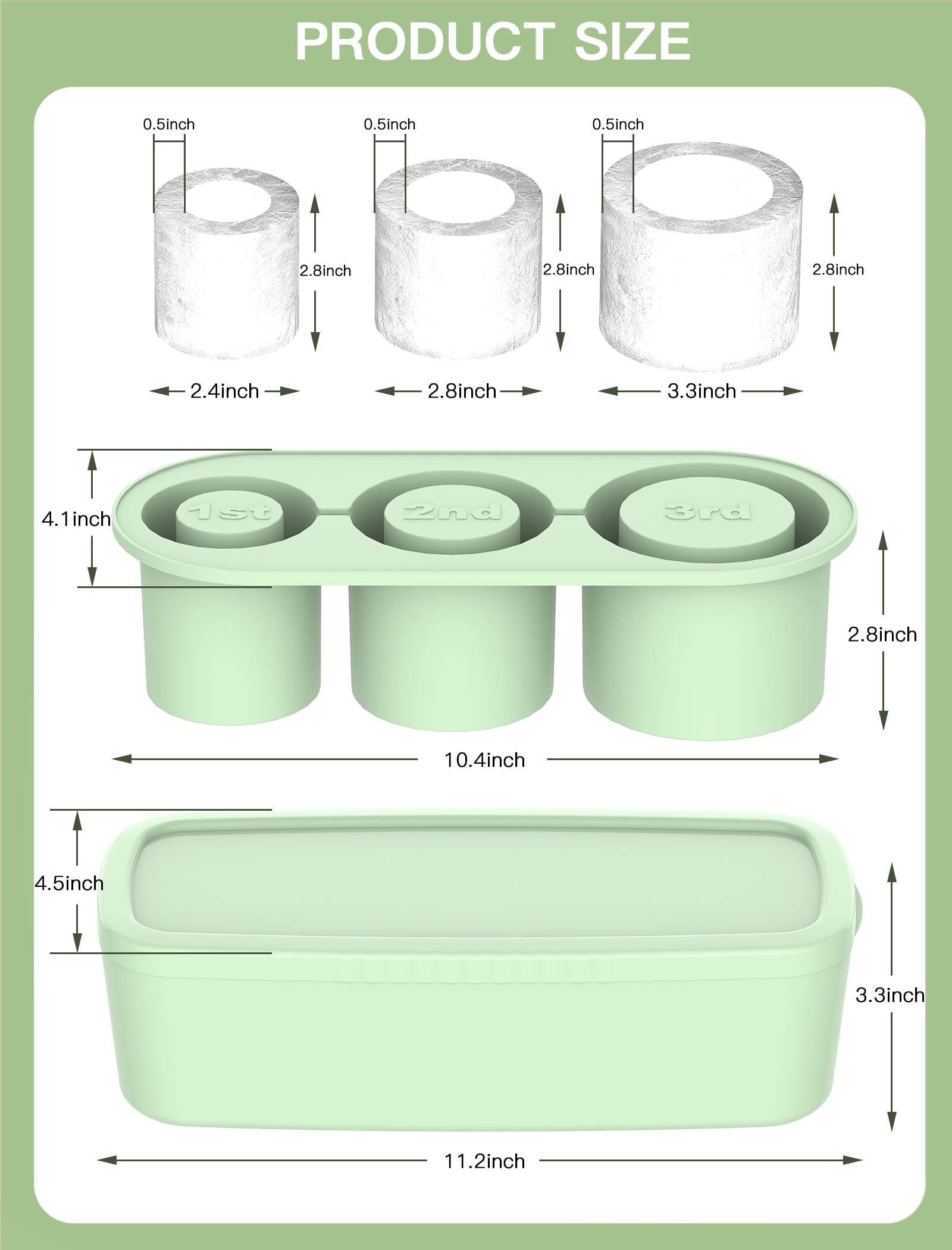 Ukulork tray with lid and bin keeps ice contained and freezer organized.