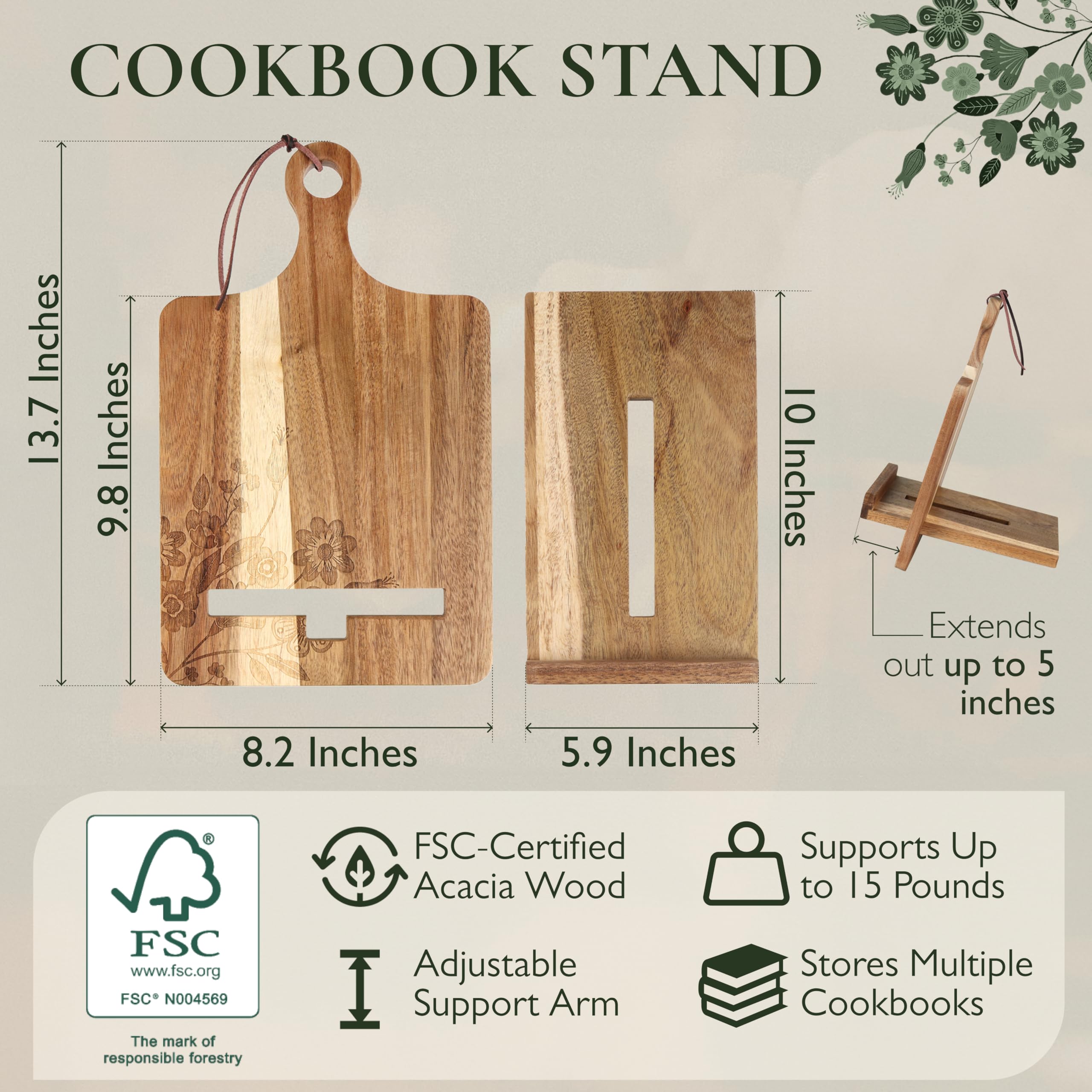 ULLAHOLM stand with cable slot keeps devices charging during cooking