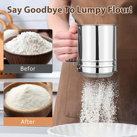 Ullnosoo double-layer fine mesh sifter for efficient aeration.