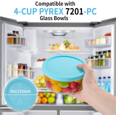 Ullnosoo silicone lid for Pyrex 7201-PC is dishwasher-safe for easy cleaning.