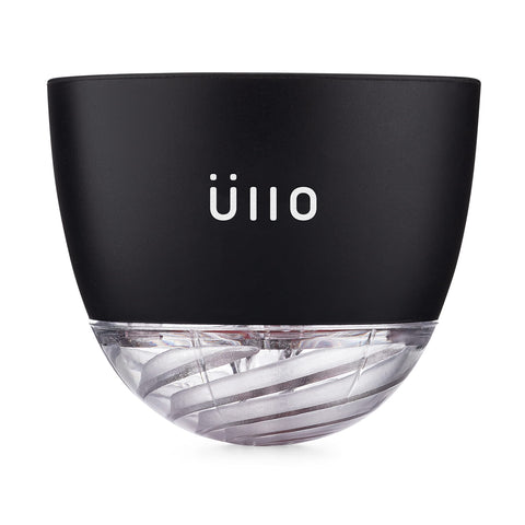 Ullo wine purifier on glass enabling a purer pour and richer aromas.