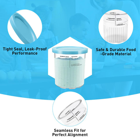 ULTAC Ninja Creami Deluxe grey pint with lid, keeps treats fresh in the freezer.
