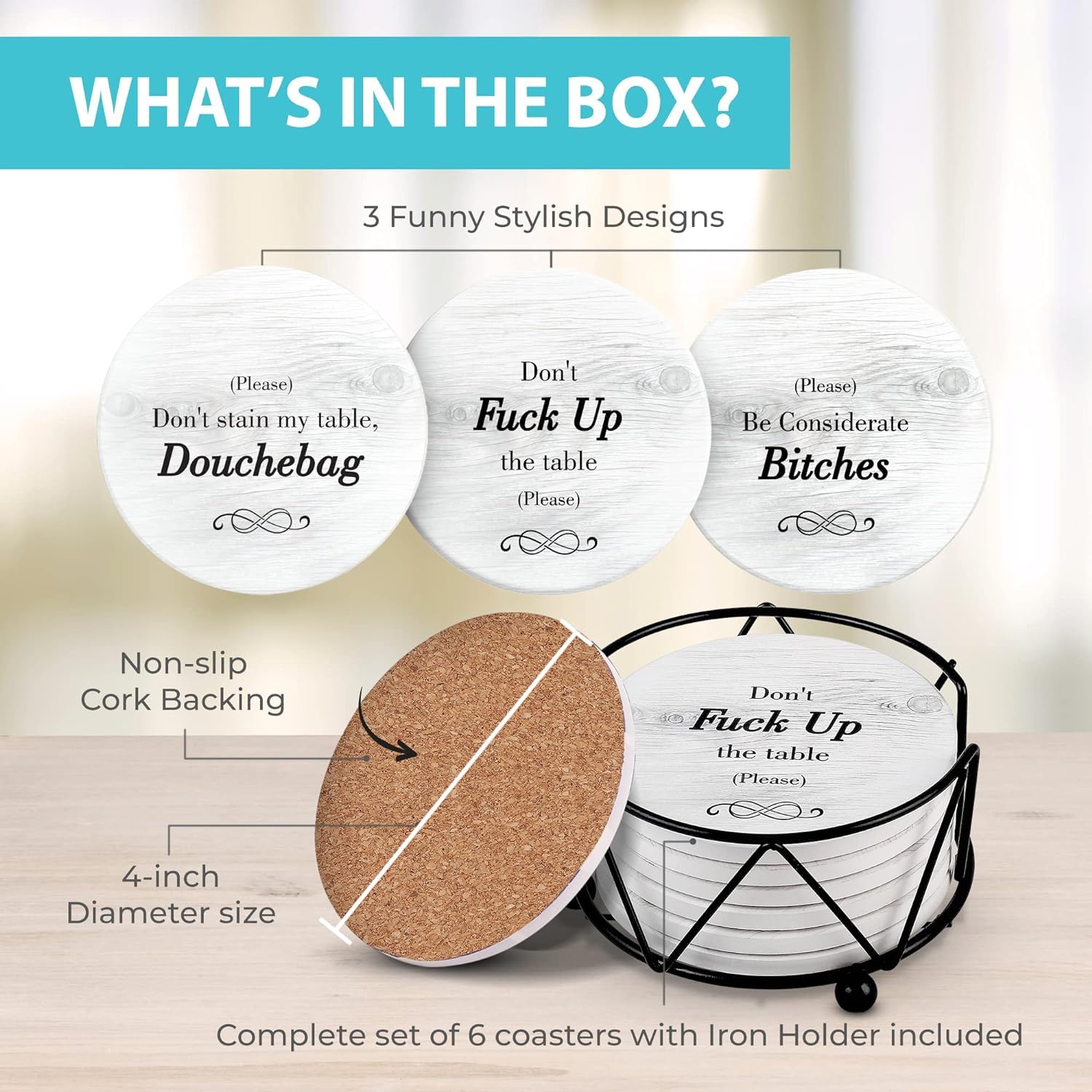 Ultimate Hostess housewarming coasters perfect for new homes and first impressions