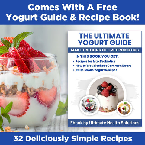 Ultimate Probiotic Yogurt Maker operates 68–131°F for ideal culturing conditions.