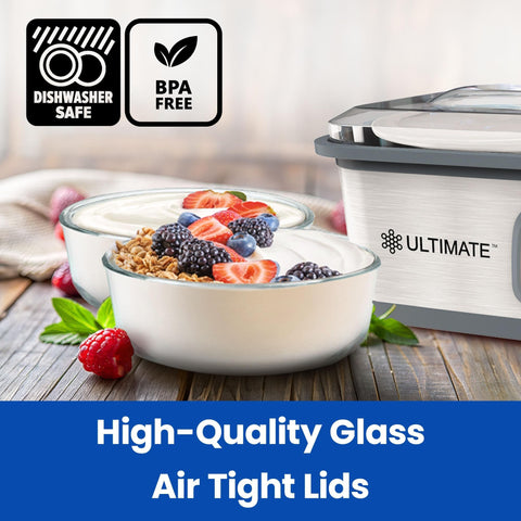 Ultimate Yogurt Containers durable glass for easy cleaning and long-lasting storage.