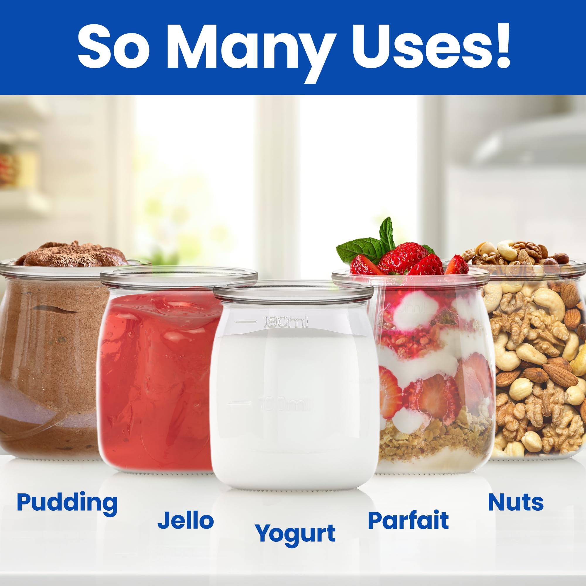 Ultimate Yogurt Jars BPA-free storage for safe daily use.