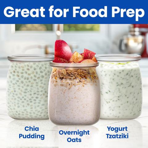 Ultimate Yogurt Jars airtight seal keeps yogurt fresh longer.