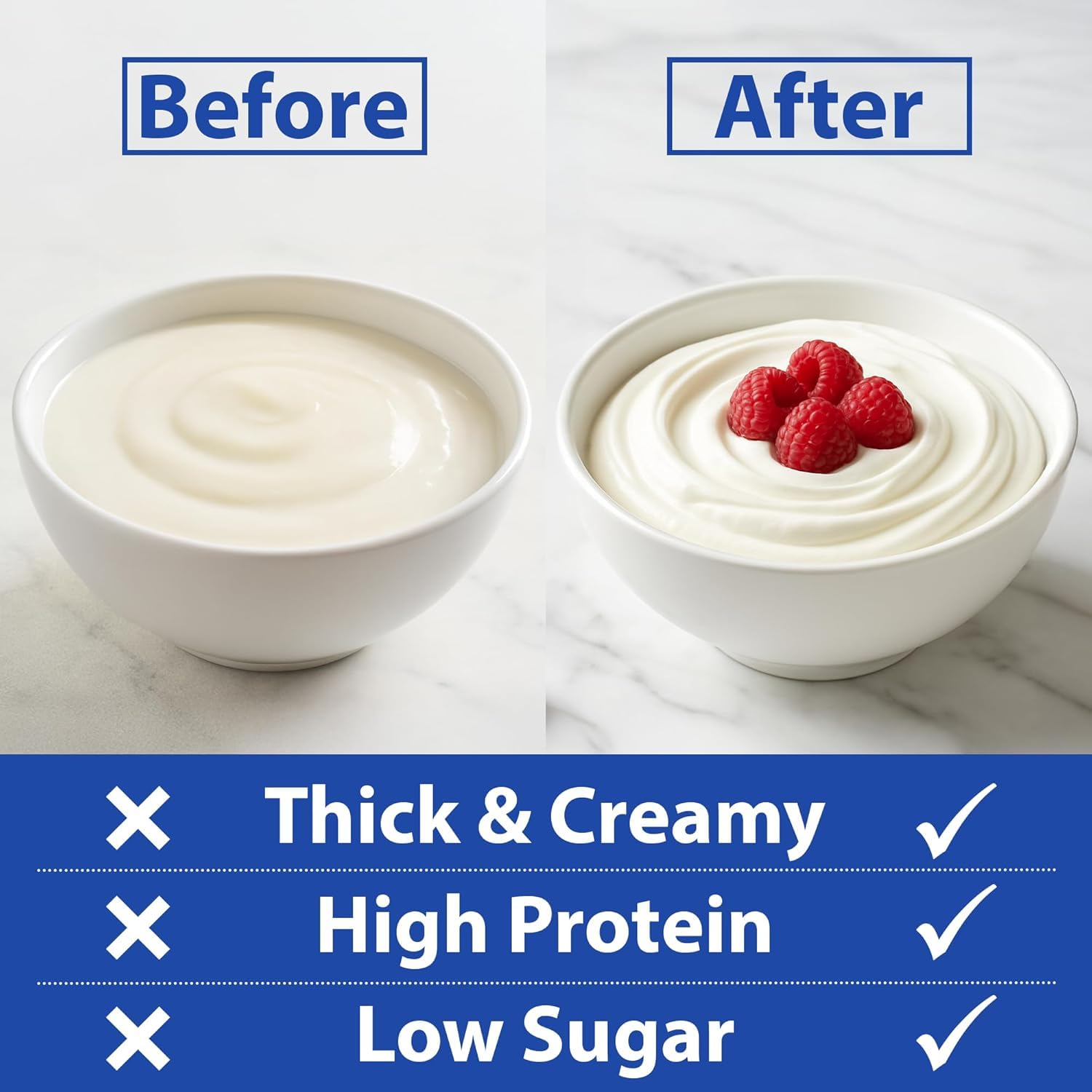 Ultimate Yogurt Strainer includes a free recipe book for creative yogurt-based dishes.