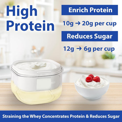 Ultimate Yogurt Strainer in action, draining whey for thicker yogurt.
