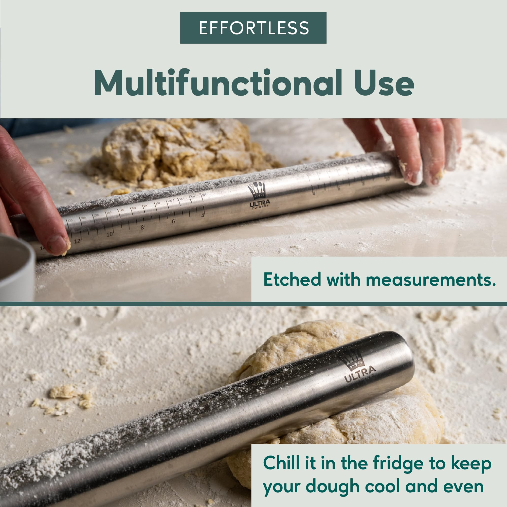 Ultra Cuisine compact 15.75-inch roller fits in kitchen drawers.