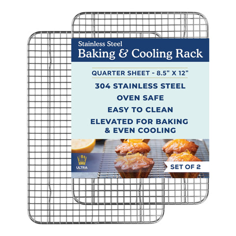 Ultra Cuisine cooling racks two-pack fit 13x9 pans for even cooling