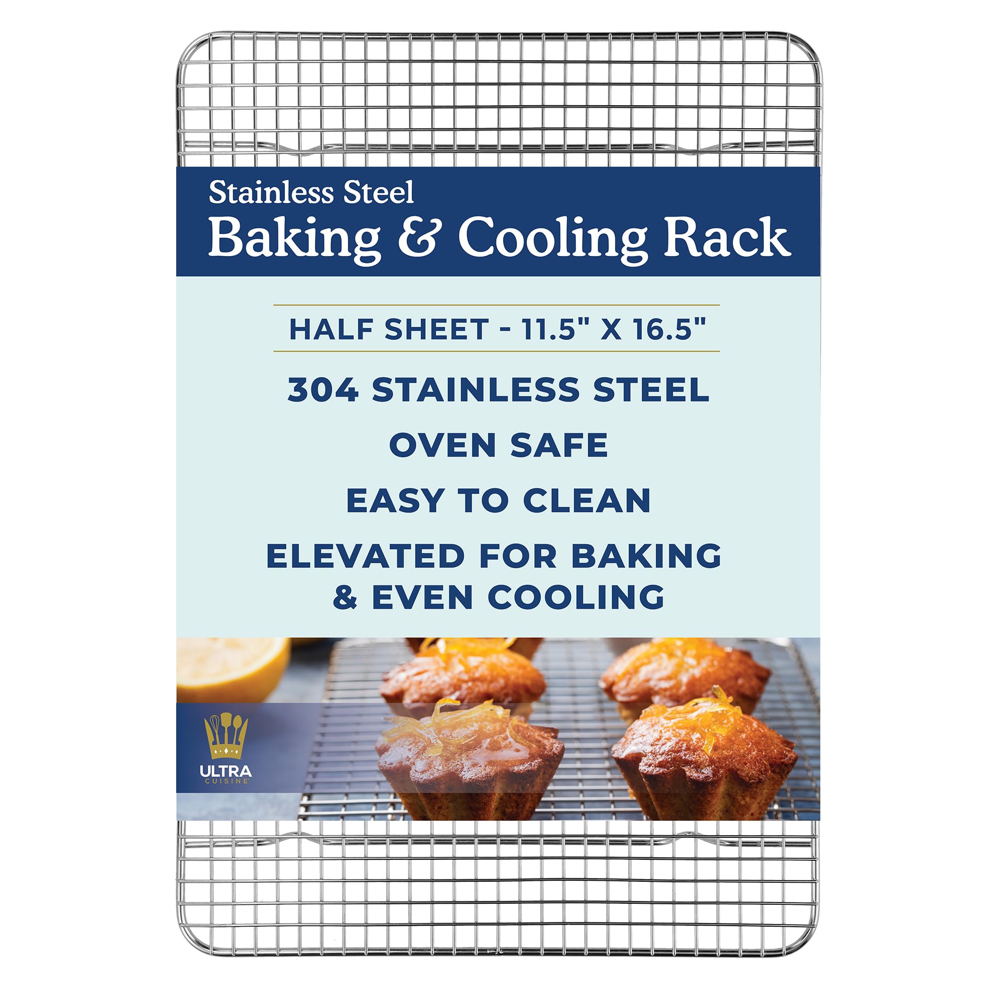 Ultra Cuisine heavy-duty cooling rack for oven roasting with even airflow.