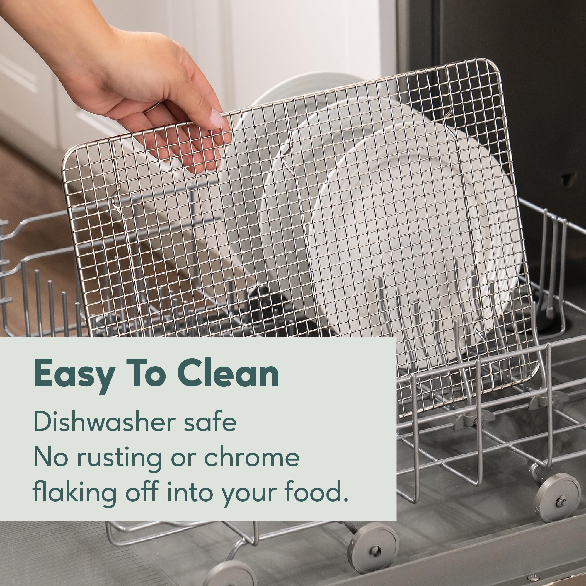 Ultra Cuisine rack design with smooth edges prevents snagging.