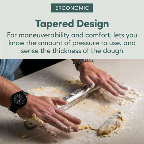 Ultra Cuisine pizza dough rolling tool for consistent thickness.