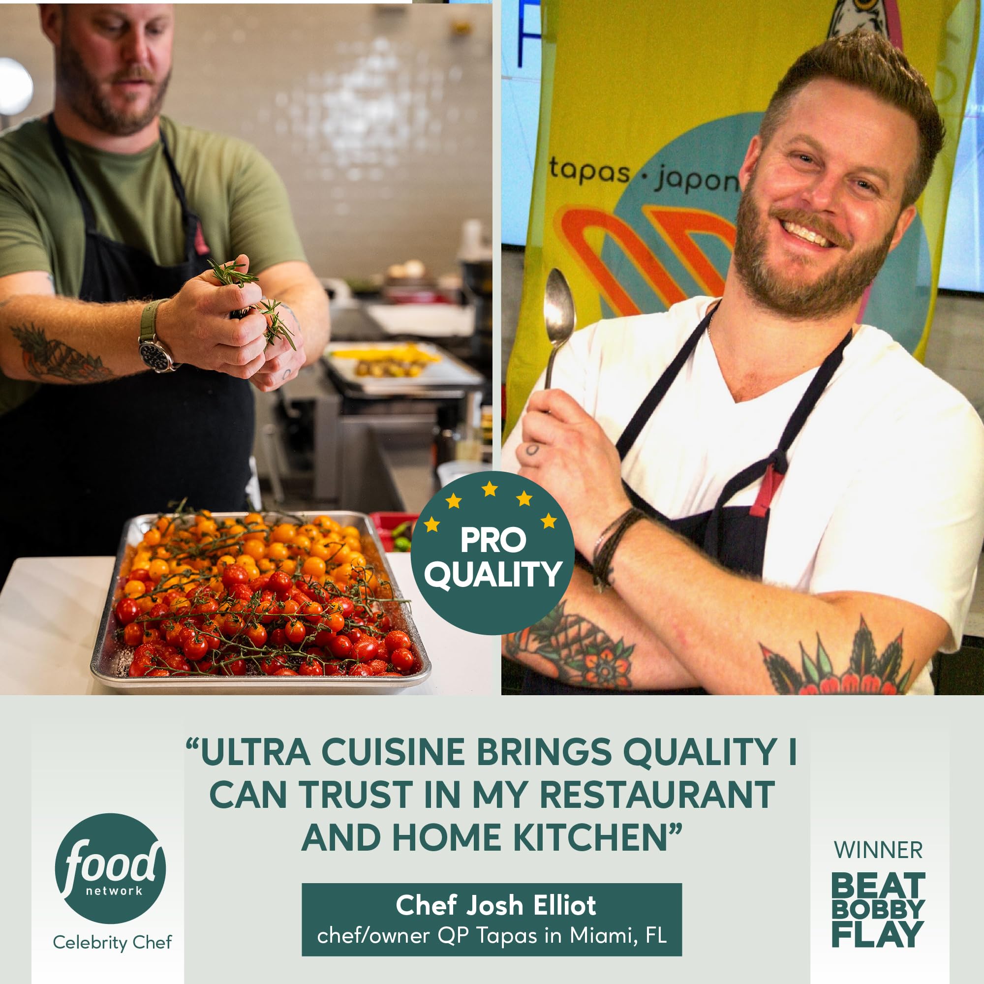 Ultra Cuisine reinforced rim on quarter-sheet pan prevents warping