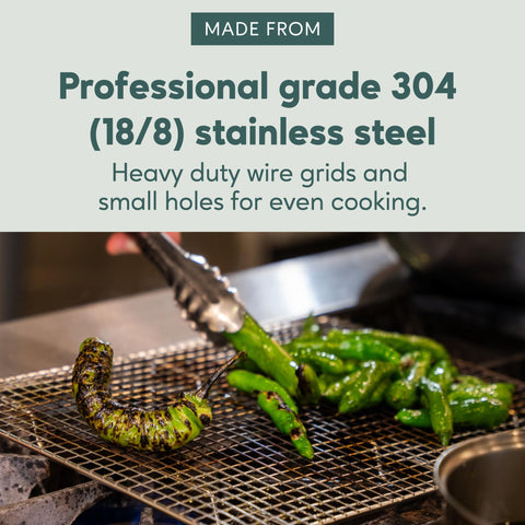 Ultra Cuisine stainless steel racks showcase sturdy wire grids for airflow