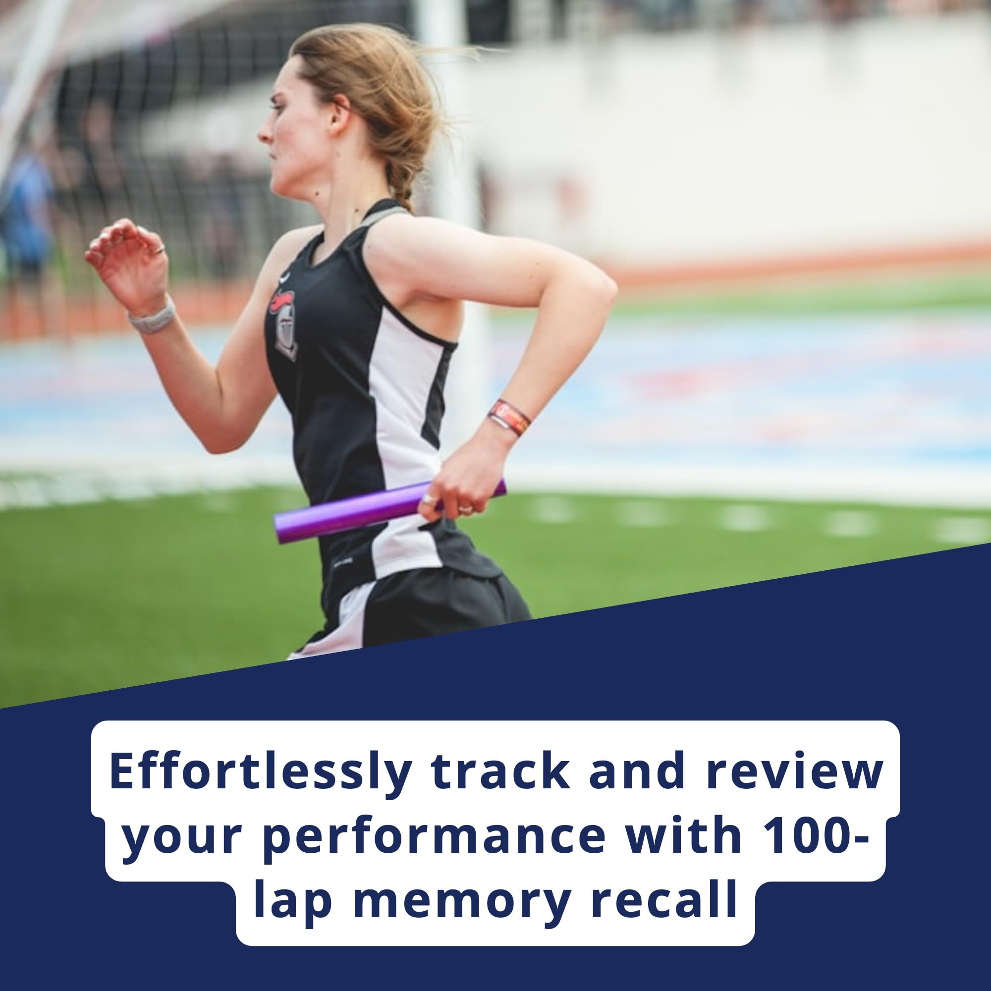 Ultrak 100 Lap Memory Timer black interval timing mode in action.