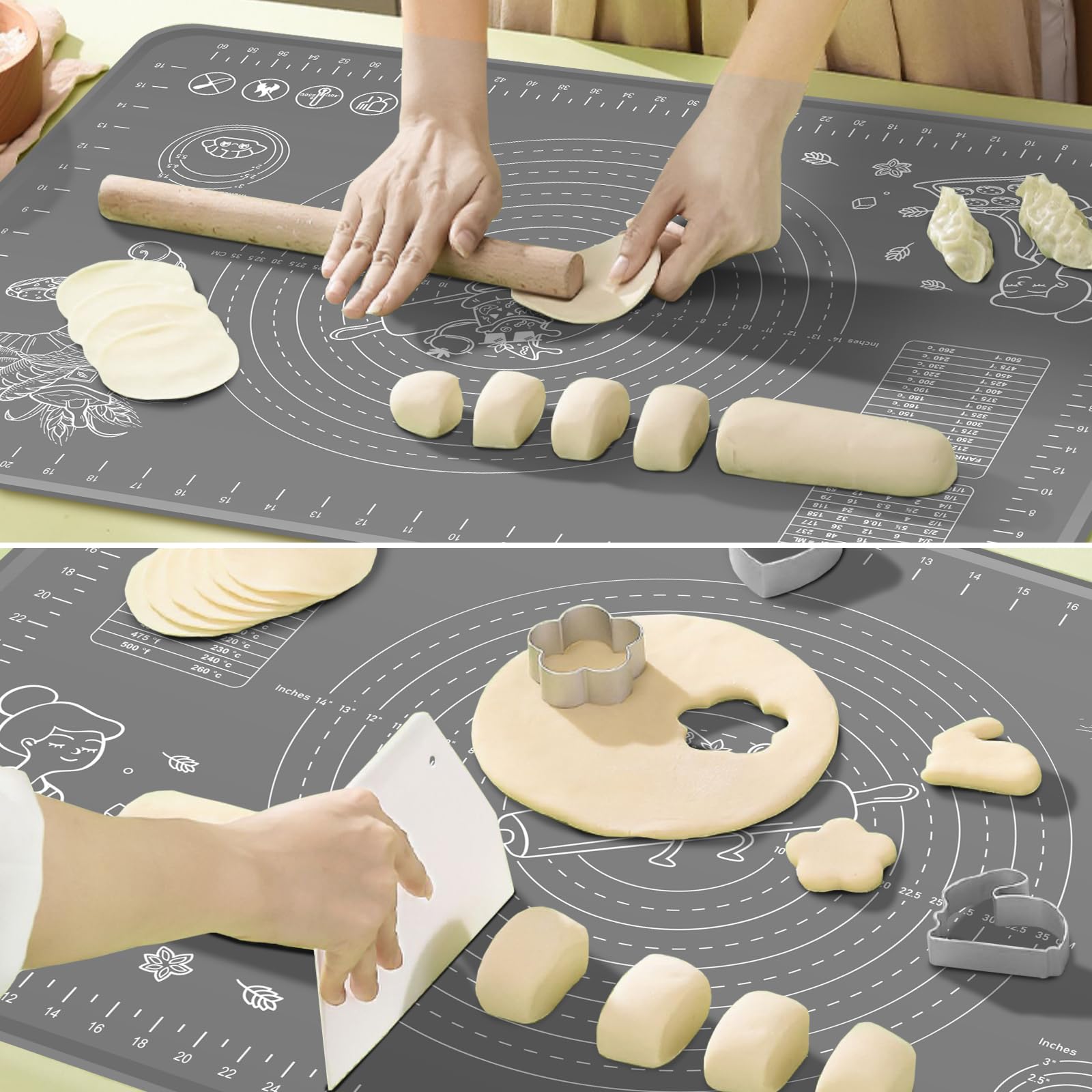 Anti-slip bottom keeps ULTRAKENO mat steady on countertops