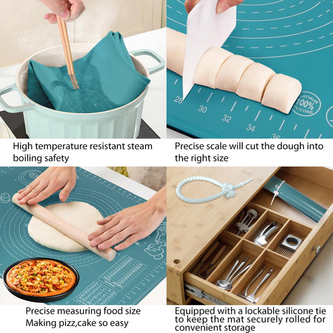 ULTRAKENO anti-slip bottom keeps mat in place on countertops during use.
