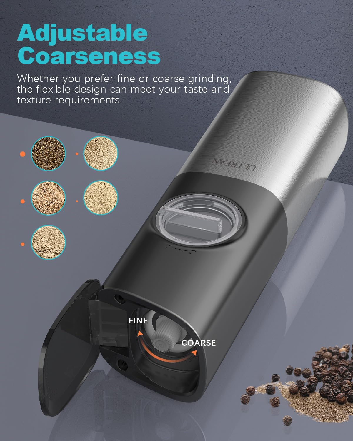 Ultrean 100ml container shows spice levels at a glance.