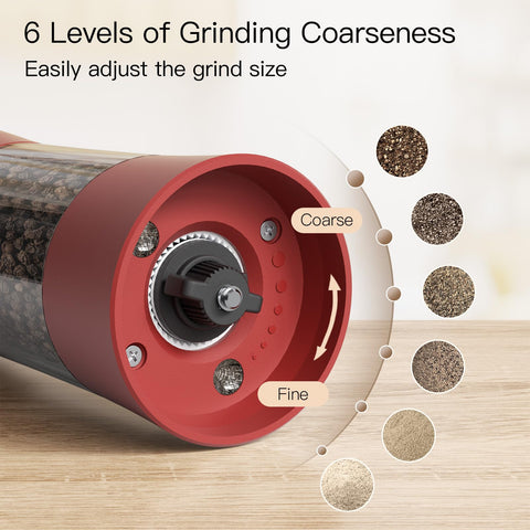 Ultrean ceramic core grinder with six grind settings for consistent texture.