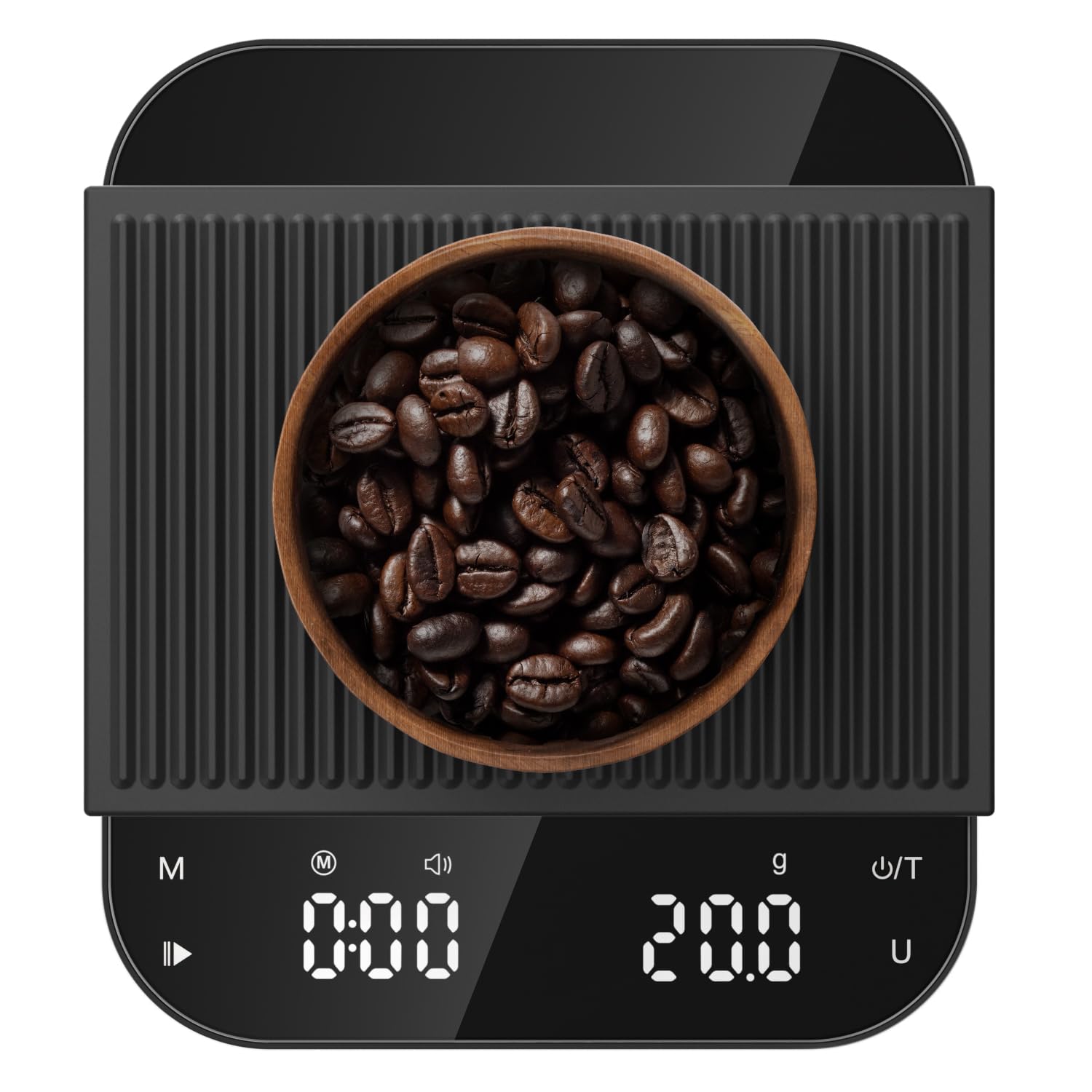 Ultrean coffee scale front view with LCD display for precise brewing