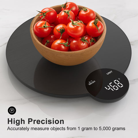 Close-up of Ultrean precision scale HD LED display for easy, clear readings during cooking.