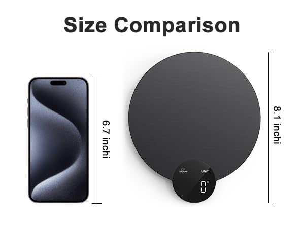Ultrean scale with user-friendly touch buttons enables quick unit changes.