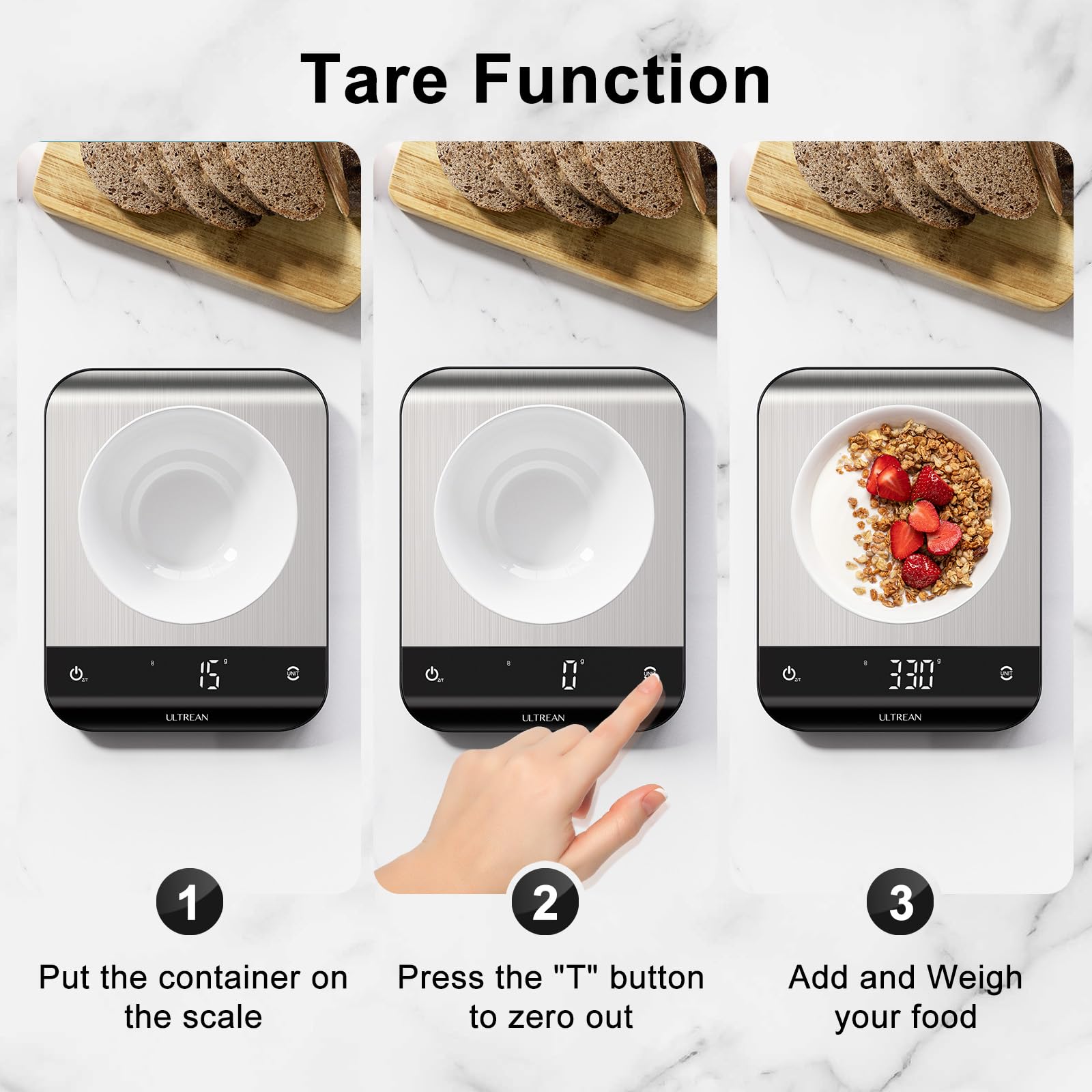 Ultrean scale backlit LED display stays readable in any light
