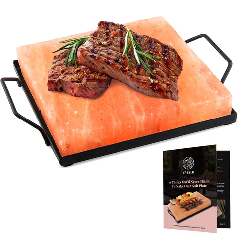 UMAID Himalayan salt block 8x8x1-5 cooking plate on stove for searing and flavor