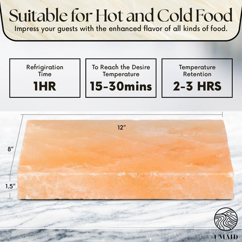 UMAID salt block cooking on stovetop for even heat and mineral aroma