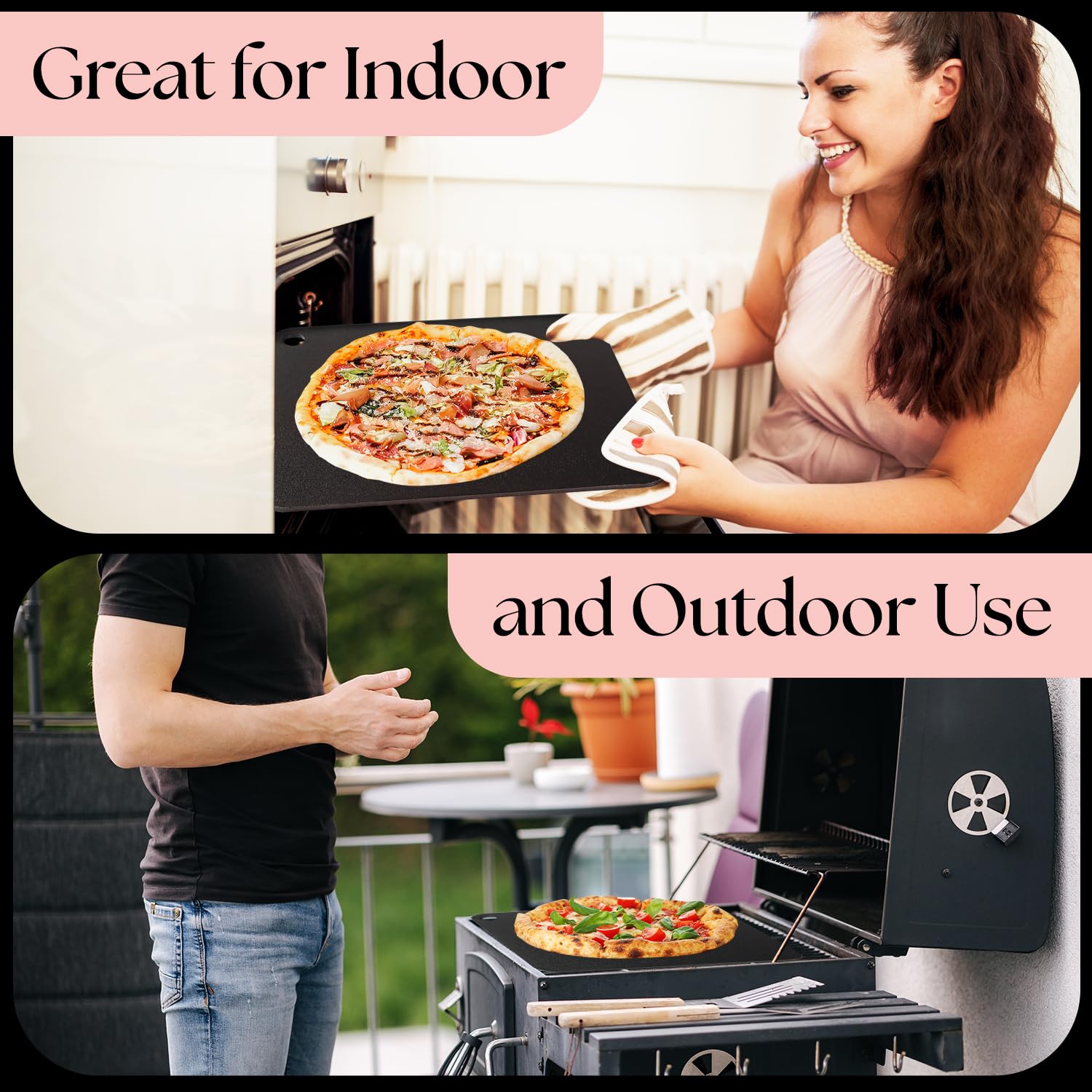 UMAID pizza steel includes a recipe booklet with pizza ideas.