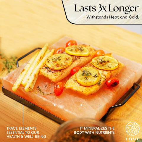UMAID salt block chilled serving plate keeps foods cool and presentable