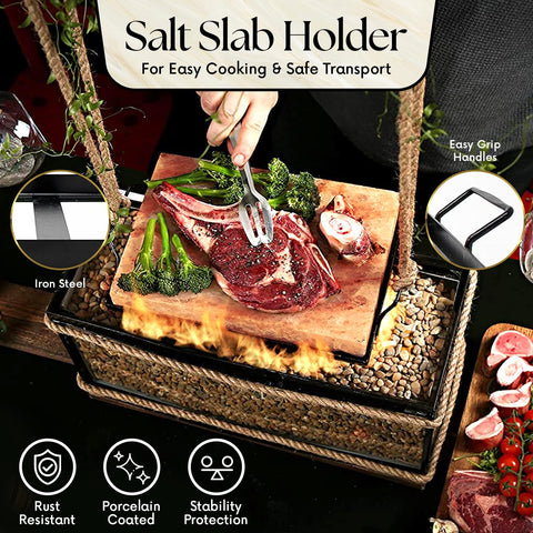 UMAID salt block serving plate for cold dishes with a striking pink mineral presentation.
