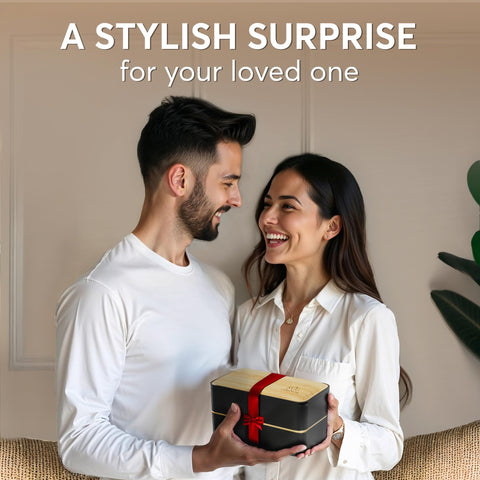 Umami Bento Box black bamboo finish for stylish meals on the go