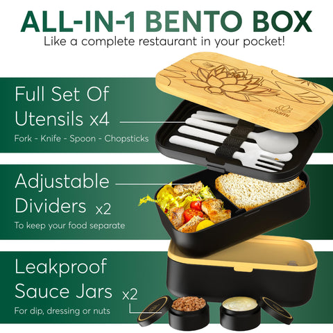 Umami Bento's leakproof seal prevents spills during transit.