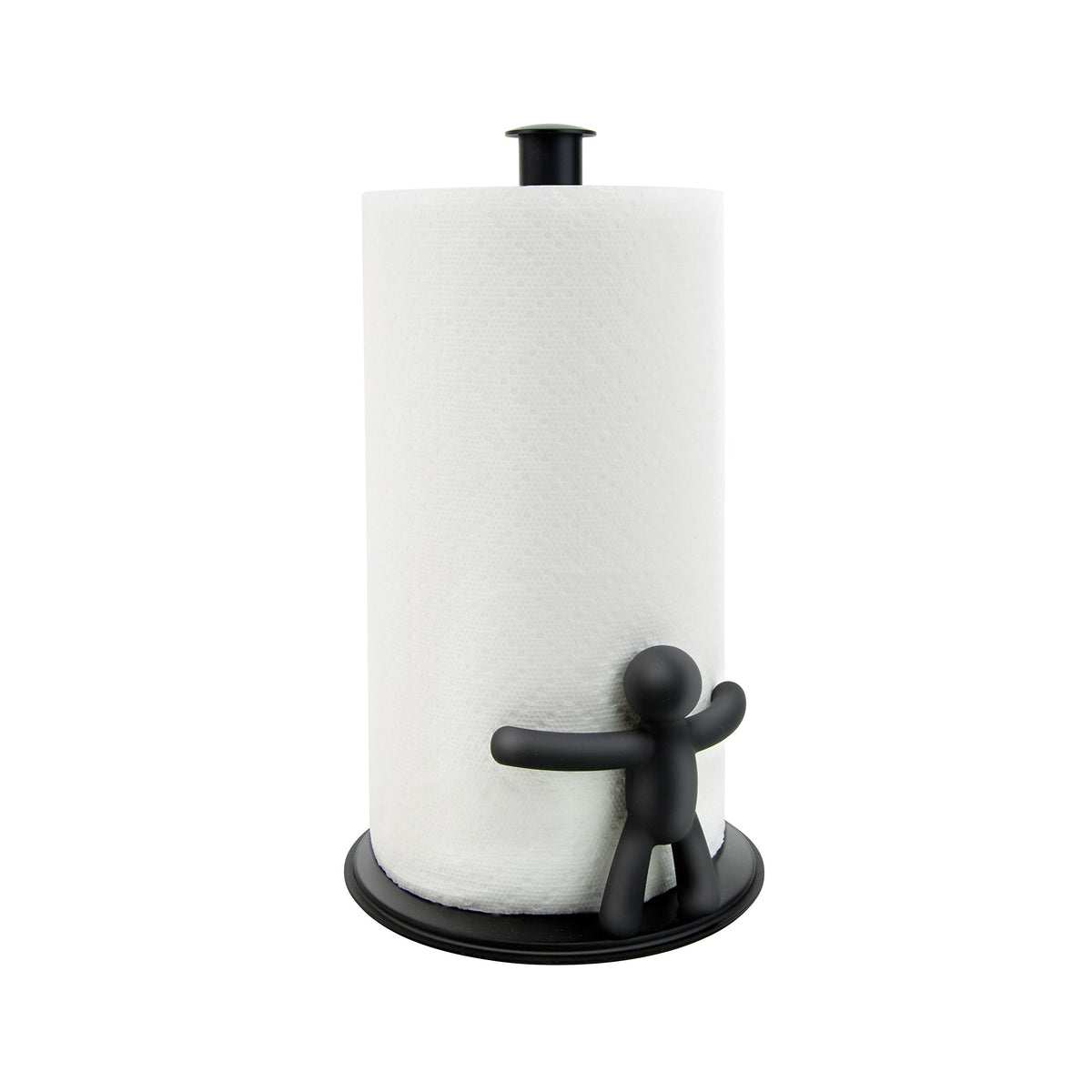 Umbra Buddy paper towel holder front view showing easy one-handed tearing