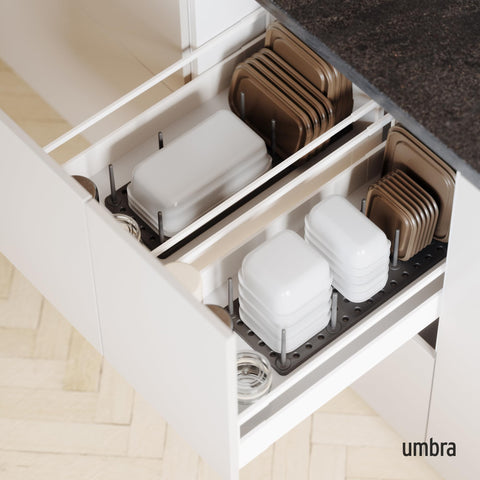 Umbra Peggy in a drawer showing versatile organization for various items