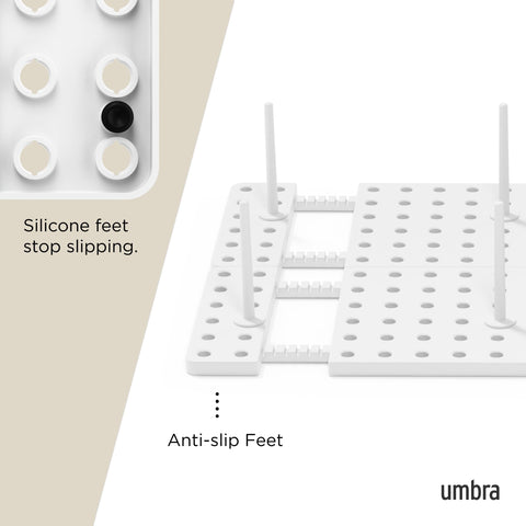 Umbra Peggy extendable base adding extra reach for tall containers