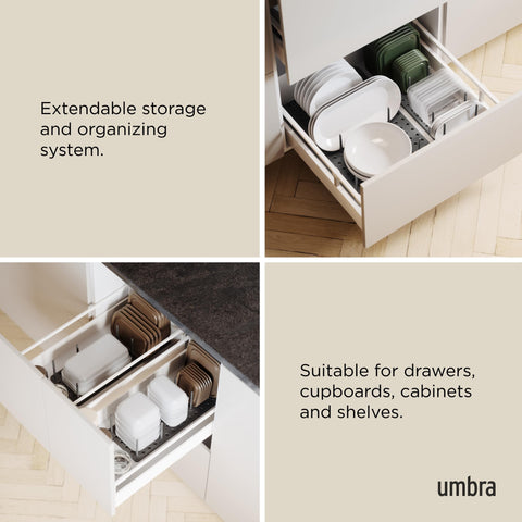 Non-slip feet on Peggy keep the organizer secure during use