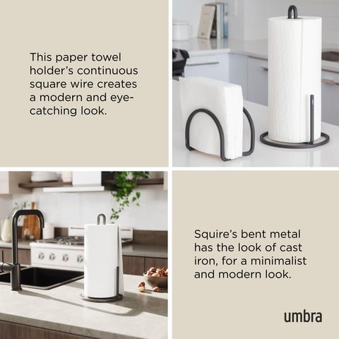 Umbra Squire modern cast-iron look adds durable style.