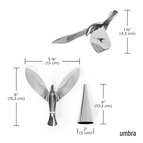Tipsy balances on an edge, offering a whimsical yet functional bar tool.
