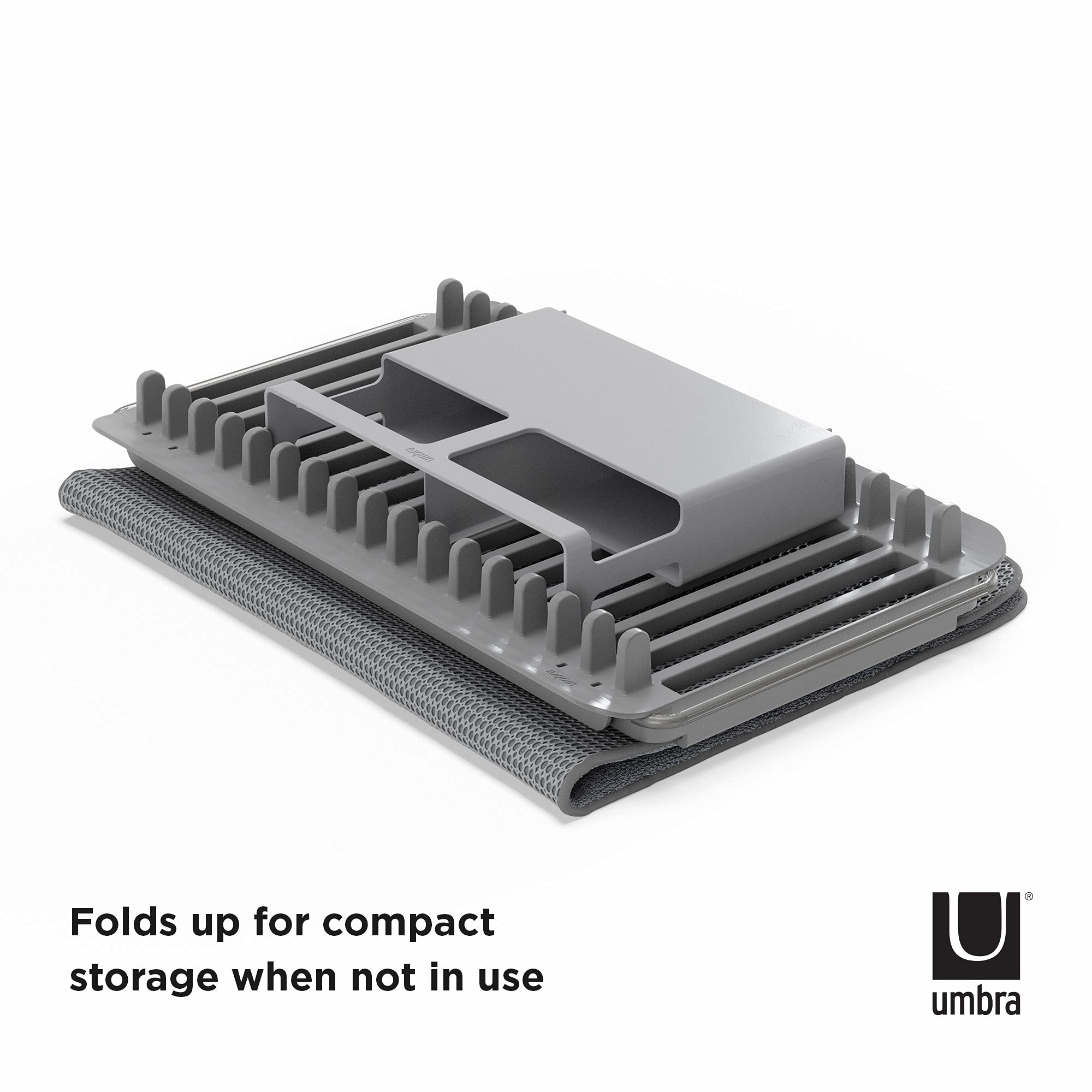 Umbra UDry foldable design folds away for compact storage.