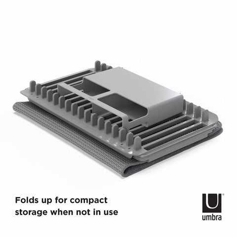 Umbra UDry foldable design folds away for compact storage.