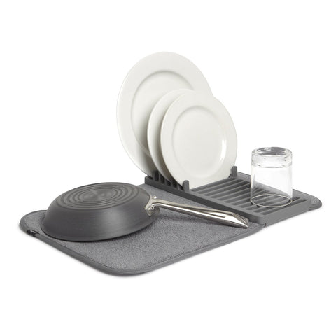 Umbra UDRY Mini on counter saves space with integrated dish rack and mat.