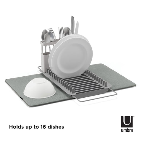 Umbra UDry removable utensil caddy keeps cutlery organized while drying.